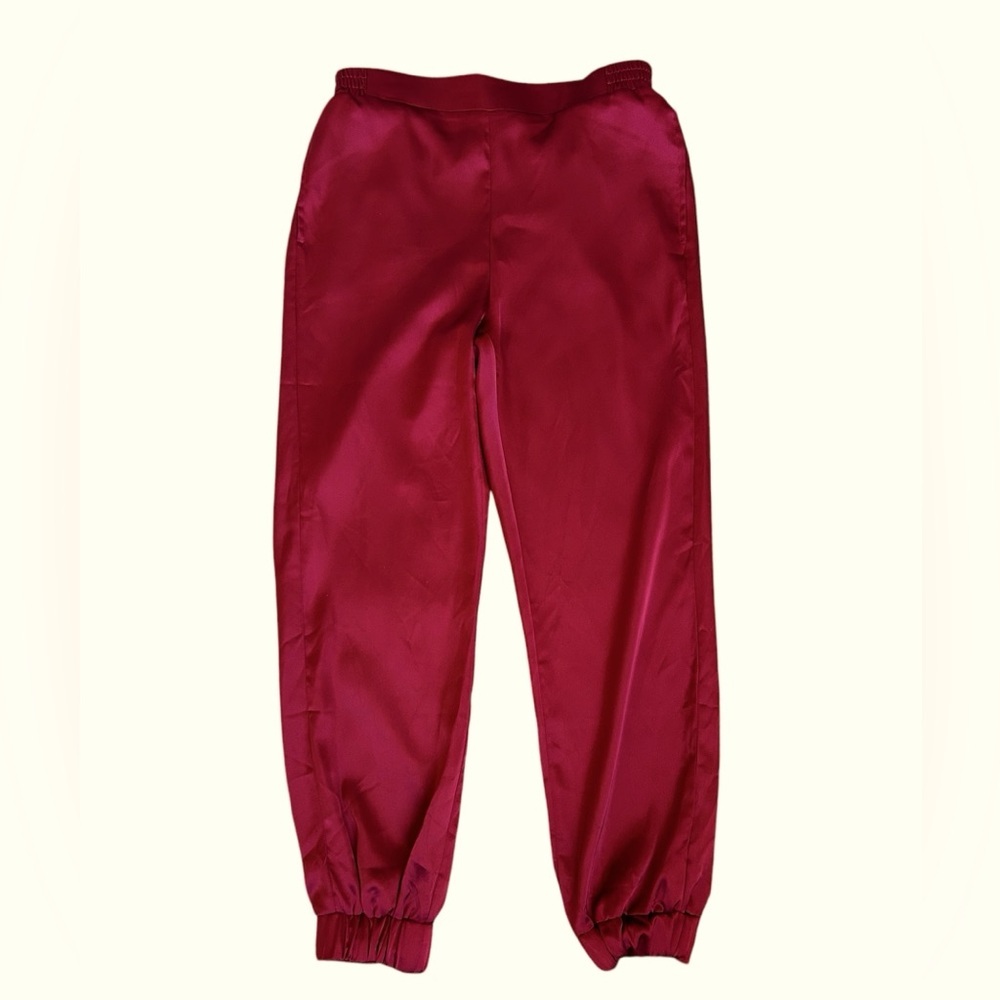 Sincerely Jules Satin Red Jogger Pants